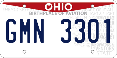 OH license plate GMN3301