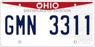OH license plate GMN3311
