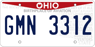 OH license plate GMN3312
