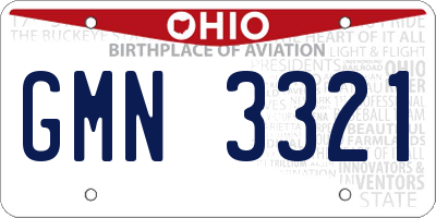 OH license plate GMN3321