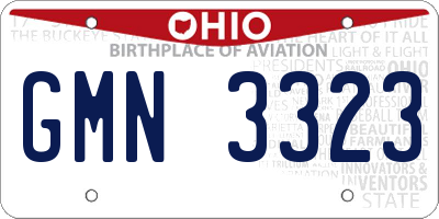 OH license plate GMN3323