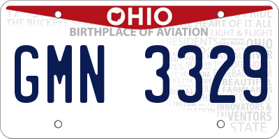 OH license plate GMN3329