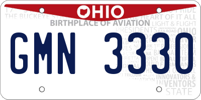 OH license plate GMN3330