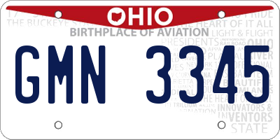 OH license plate GMN3345
