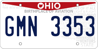 OH license plate GMN3353