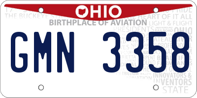 OH license plate GMN3358