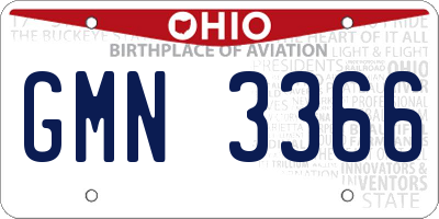 OH license plate GMN3366