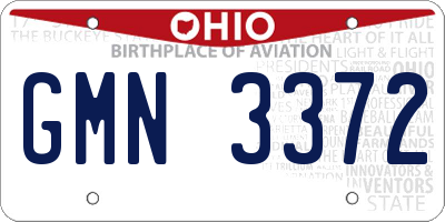 OH license plate GMN3372