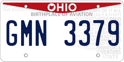 OH license plate GMN3379