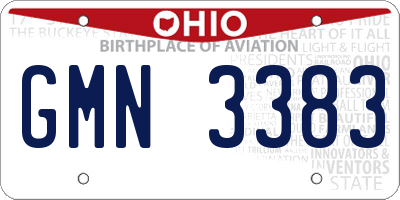 OH license plate GMN3383