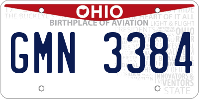 OH license plate GMN3384