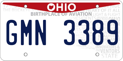 OH license plate GMN3389