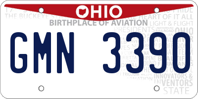 OH license plate GMN3390