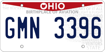 OH license plate GMN3396