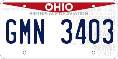 OH license plate GMN3403
