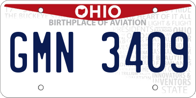 OH license plate GMN3409