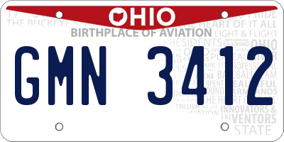 OH license plate GMN3412