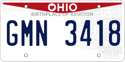 OH license plate GMN3418