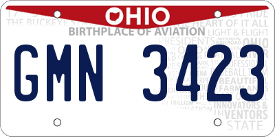 OH license plate GMN3423