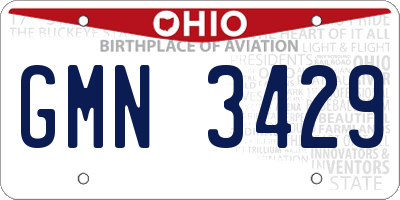 OH license plate GMN3429
