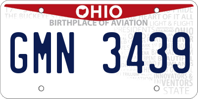 OH license plate GMN3439