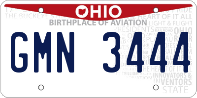 OH license plate GMN3444