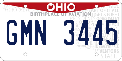 OH license plate GMN3445