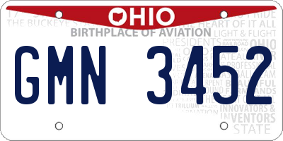 OH license plate GMN3452