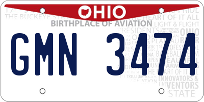 OH license plate GMN3474