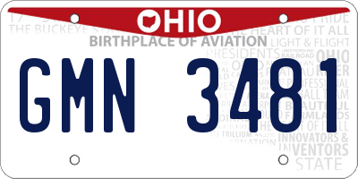 OH license plate GMN3481