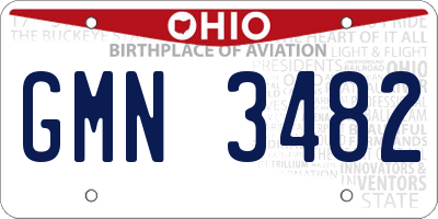 OH license plate GMN3482
