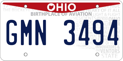 OH license plate GMN3494