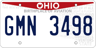 OH license plate GMN3498