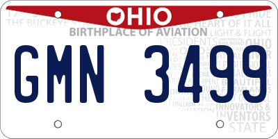 OH license plate GMN3499