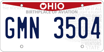 OH license plate GMN3504