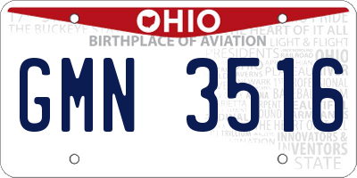 OH license plate GMN3516
