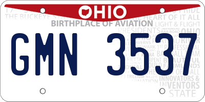 OH license plate GMN3537