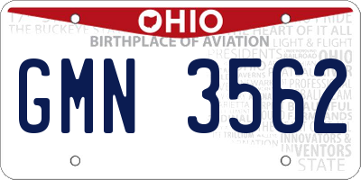 OH license plate GMN3562