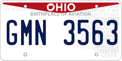 OH license plate GMN3563