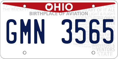 OH license plate GMN3565
