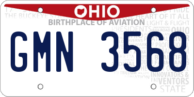 OH license plate GMN3568