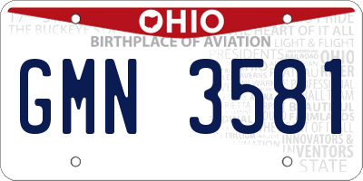 OH license plate GMN3581