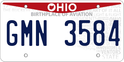 OH license plate GMN3584