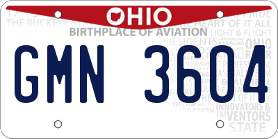 OH license plate GMN3604