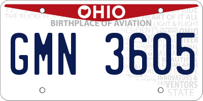 OH license plate GMN3605
