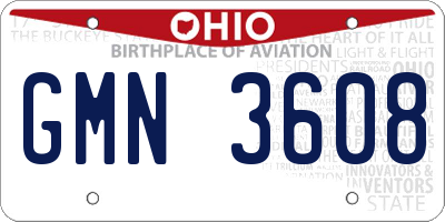 OH license plate GMN3608