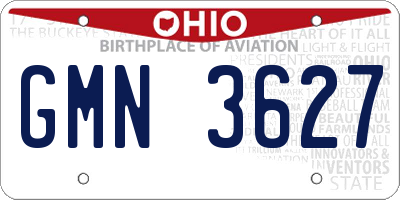 OH license plate GMN3627
