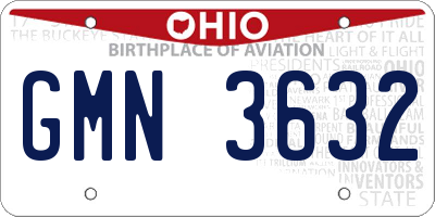 OH license plate GMN3632