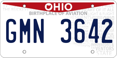OH license plate GMN3642