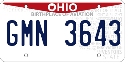 OH license plate GMN3643